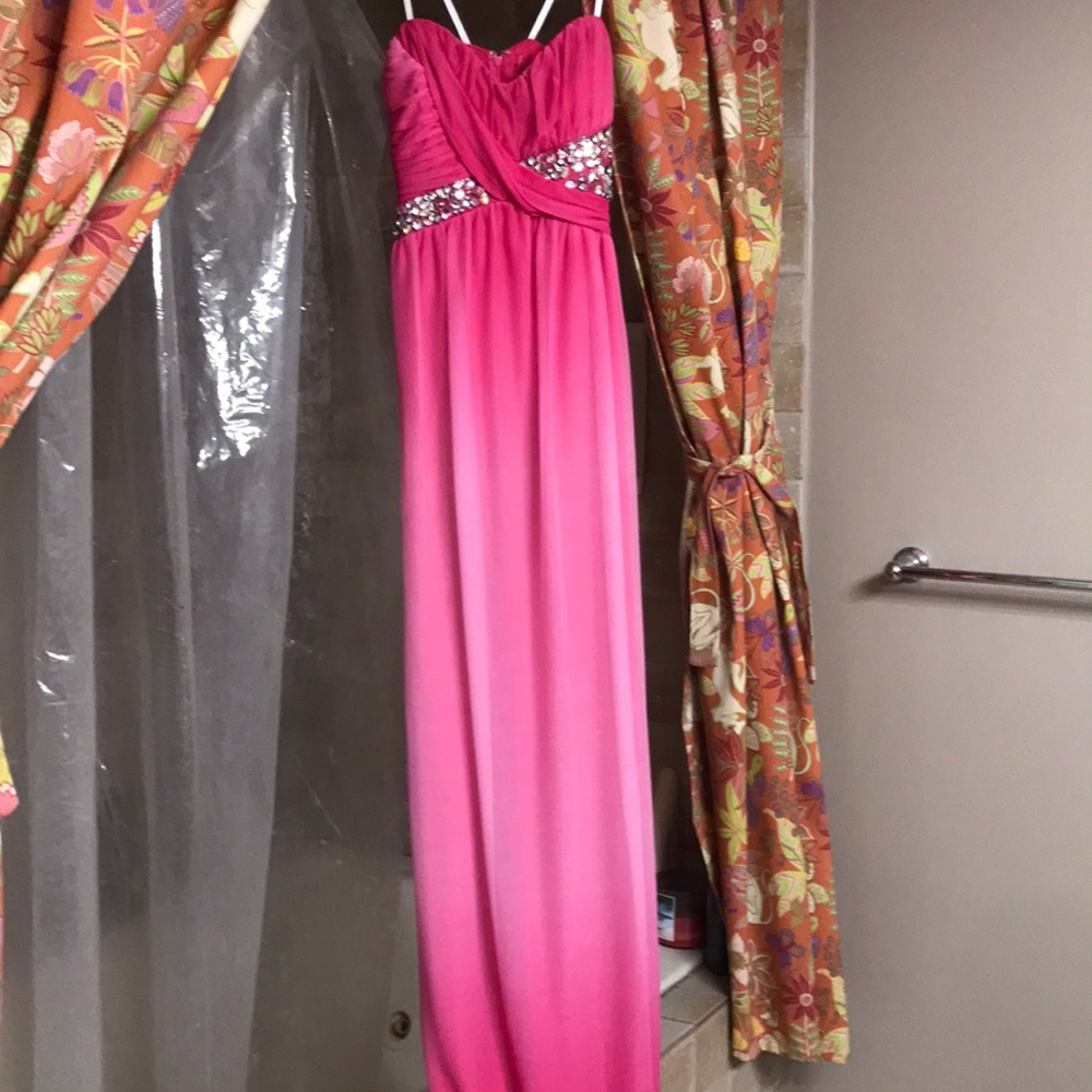 Pink ombré prom dress